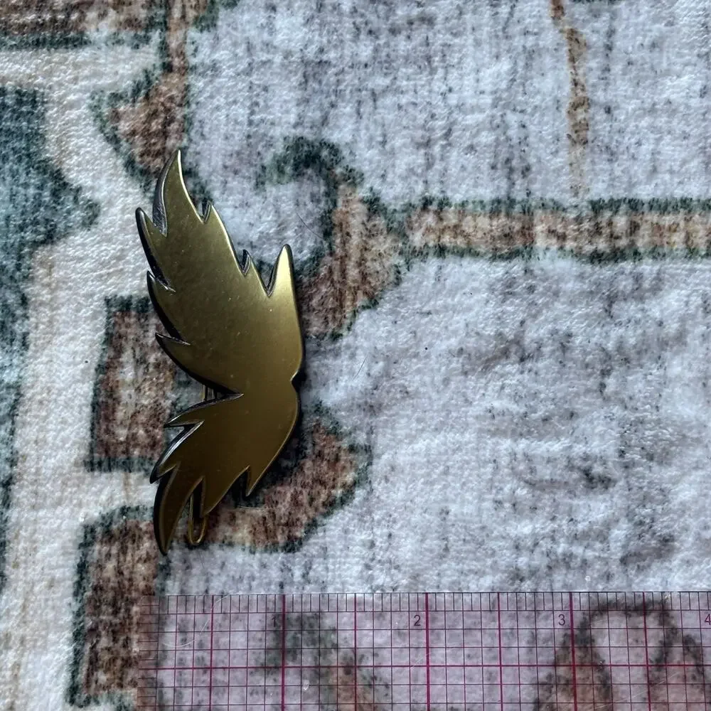 Vintage Made In France Hair Barrette Gold Tone Wing Clip Late 80s Early 90s